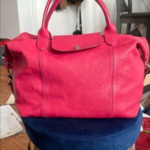 Vibrant Pink Leather Handbag
